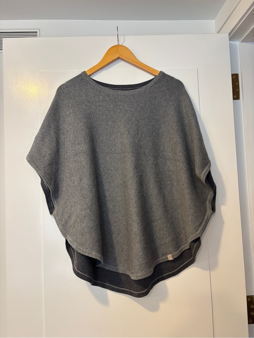Cove Gray Layered Poncho Sweater